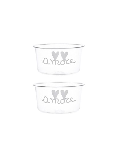 Simple Day - Set 2 Coppette in Vetro Amore