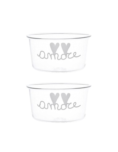 Simple Day - Set 2 Coppette in Vetro Amore