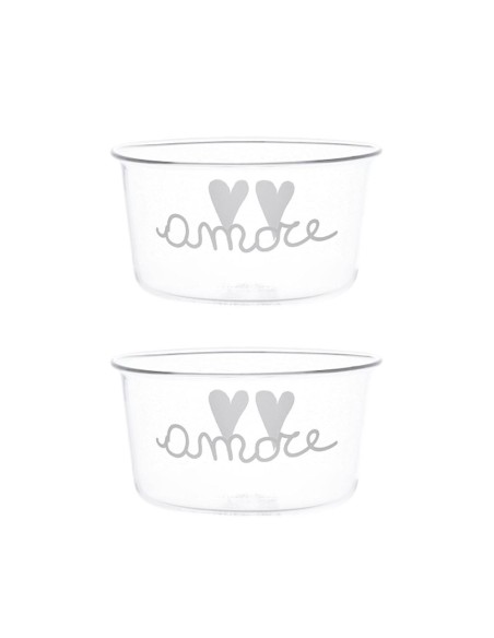 Simple Day - Set 2 Coppette in Vetro Amore