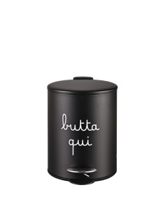 Simple Day - Pattumiera 5l Nera Butta Qui 25x19xh27