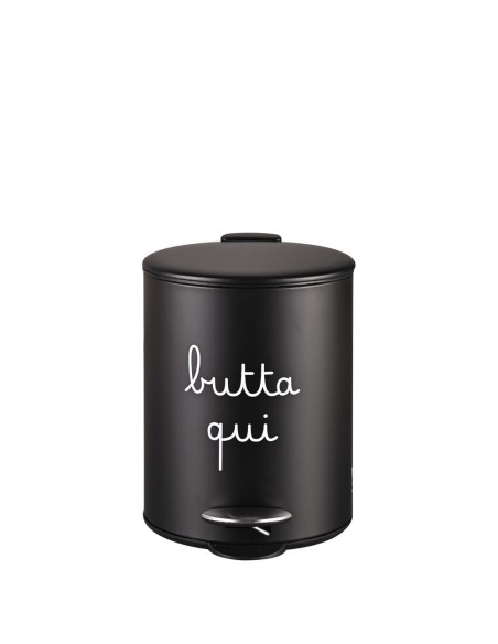 Simple Day - Pattumiera 5l Nera Butta Qui 25x19xh27