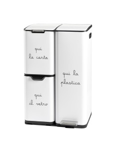 Simple Day - Pattumiera 13+17+30l Carta Plastica Vetro Bianca