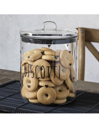 Simple Day - Barattolo in Vetro Ø15cm Biscotti Cuori