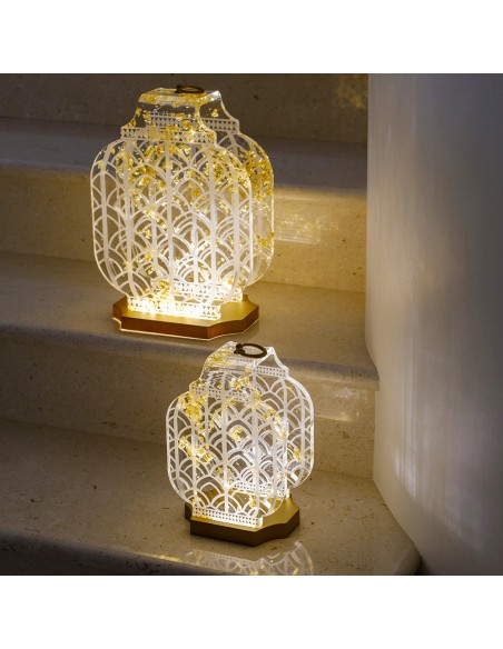 Vesta Home - Lampada da Tavolo Piccola Wireless Atena·oro·14,1 X 11,2 X 23,1 H Th. Body 8 Mm Th. Base 15 Mm