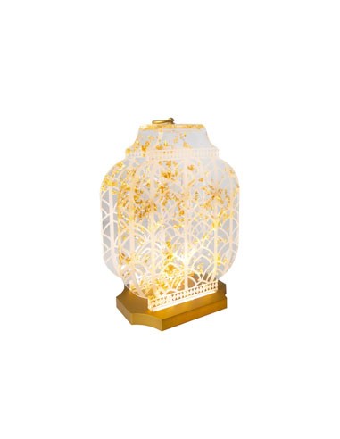 Vesta Home - Lampada da Tavolo Piccola Wireless Atena·oro·14,1 X 11,2 X 23,1 H Th. Body 8 Mm Th. Base 15 Mm