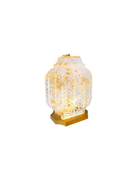 Vesta Home - Lampada da Tavolo Piccola Wireless Atena·oro·14,1 X 11,2 X 23,1 H Th. Body 8 Mm Th. Base 15 Mm