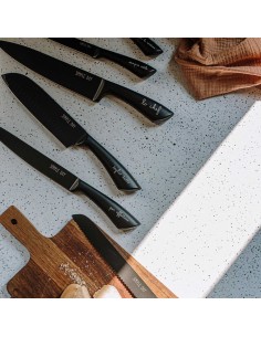 Simple Day - Set 6 Coltelli Cucina Funzioni Nero 2