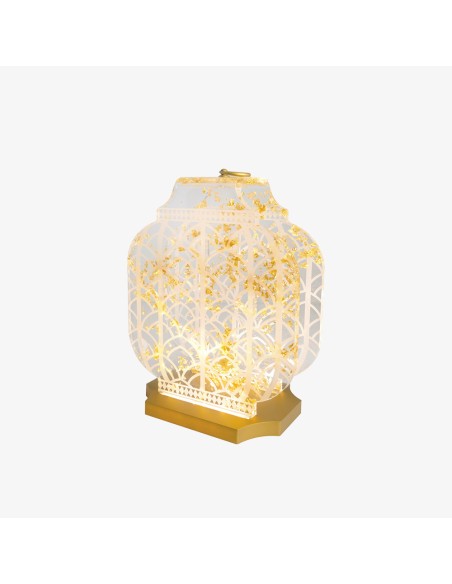 Vesta Home - Lampada da Tavolo Piccola Wireless Atena·oro·14,1 X 11,2 X 23,1 H Th. Body 8 Mm Th. Base 15 Mm