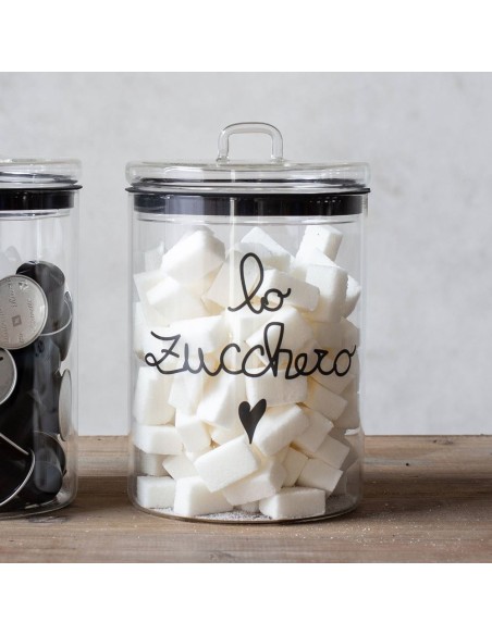 Simple Day - Barattolo in Vetro Ø12cm Lo Zucchero Bco