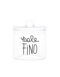 Simple Day - Barattolo in Vetro Ø12cm Sale Fino Nero