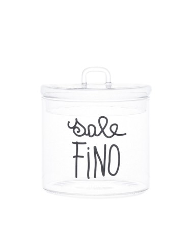 Simple Day - Barattolo in Vetro Ø12cm Sale Fino Nero