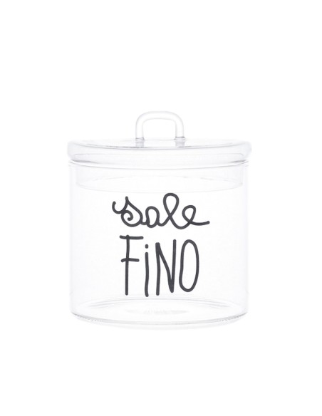 Simple Day - Barattolo in Vetro Ø12cm Sale Fino Nero