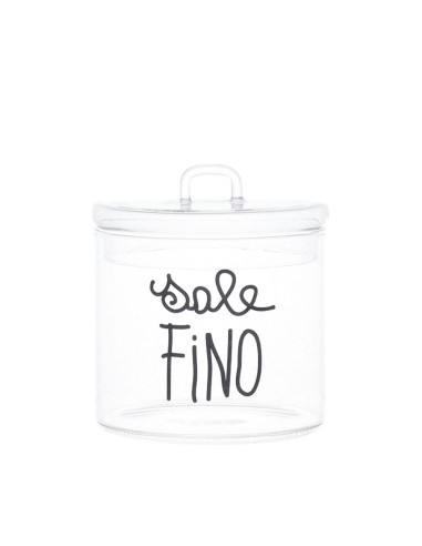 Simple Day - Barattolo in Vetro Ø12cm Sale Fino Nero