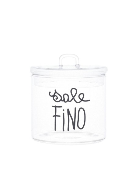 Simple Day - Barattolo in Vetro Ø12cm Sale Fino Nero