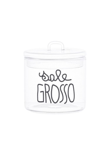 Simple Day - Barattolo in Vetro Ø12cm Sale Grosso Nero