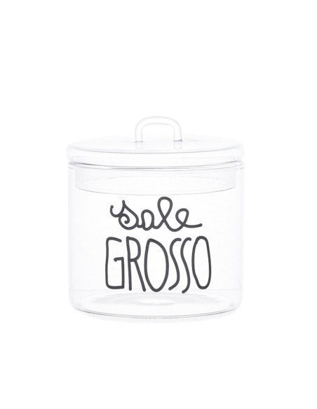 Simple Day - Barattolo in Vetro Ø12cm Sale Grosso Nero