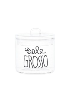 Simple Day - Barattolo in Vetro Ø12cm Sale Grosso Nero 2