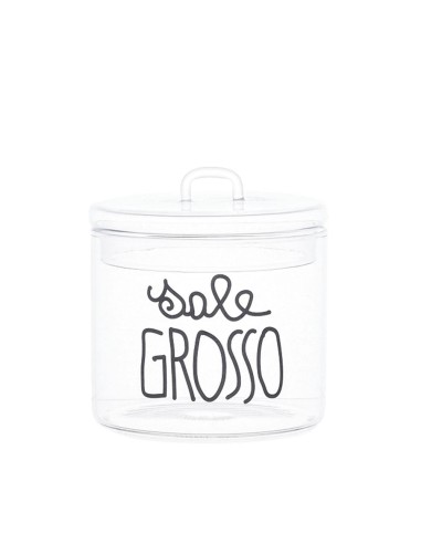 Simple Day - Barattolo in Vetro Ø12cm Sale Grosso Nero