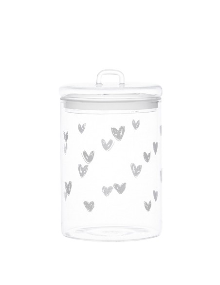Simple Day - Barattolo in Vetro Ø12cm Tapp. Cuori