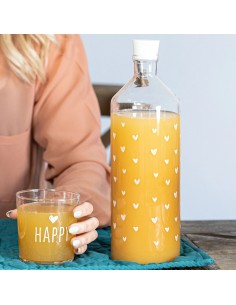 Simple Day - Bottiglia in Vetro Tappezzeria Cuori 2