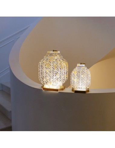 Vesta Home - Lampada da Tavolo Media Wireless Atena·oro·20,5 X 17,6 X 33,8 H Th. Body 8 Mm Th. Base 15 Mm