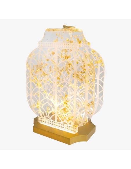 Vesta Home - Lampada da Tavolo Media Wireless Atena·oro·20,5 X 17,6 X 33,8 H Th. Body 8 Mm Th. Base 15 Mm