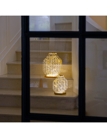 Vesta Home - Lampada da Tavolo Media Wireless Atena·oro·20,5 X 17,6 X 33,8 H Th. Body 8 Mm Th. Base 15 Mm