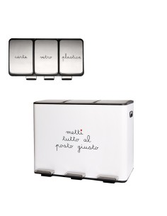 Simple Day - Pattumiera 3x15l Metti Tutto al Posto Bianca 61x37xh47