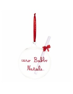 Simple Day - Pallina Caro Babbo Natale  Ø12cm - con foro porta lettera Vetro borosilicato - scatola singola