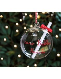 Simple Day - Pallina Caro Babbo Natale  Ø12cm - con foro porta lettera Vetro borosilicato - scatola singola 2