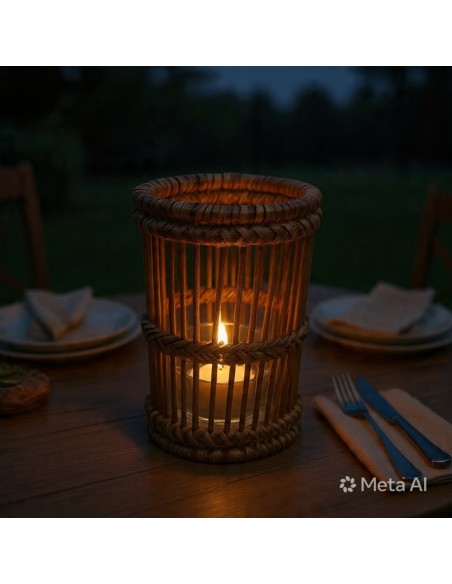 Simple Day - Porta Tealight Rain D7x12cm Antique Laq.