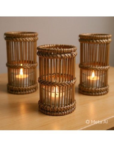 Simple Day - Porta Tealight Rain D7x12cm Antique Laq.