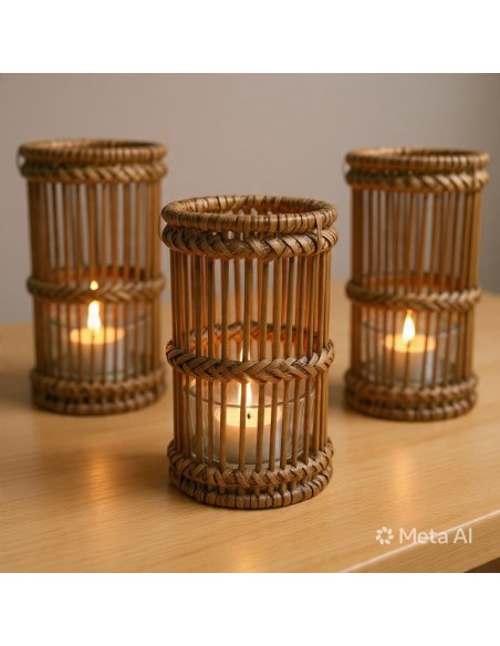 Simple Day - Porta Tealight Rain D7x12cm Antique Laq.