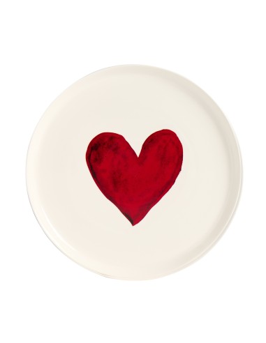 Simple Day - Piatto Pizza Cuore Acquerello Nuova Forma
