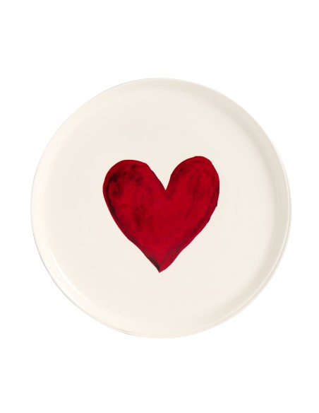 Simple Day - Piatto Pizza Cuore Acquerello Nuova Forma