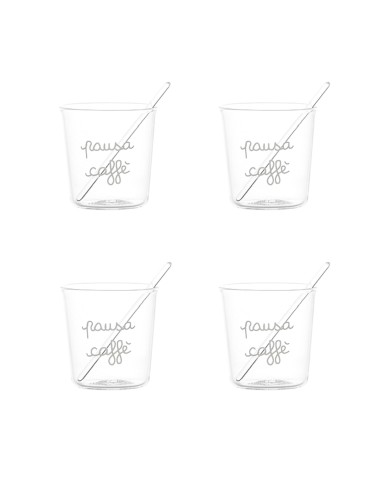 Simple Day - Set 4 Bicch. Espresso Pausa Caffe' Bianco