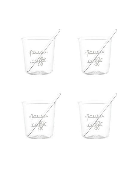 Simple Day - Set 4 Bicch. Espresso Pausa Caffe' Bianco