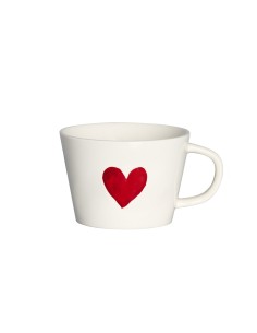 Simple Day - Tazza Colazione Cuore Rosso Acquerello