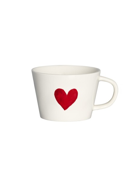 Simple Day - Tazza Colazione Cuore Rosso Acquerello
