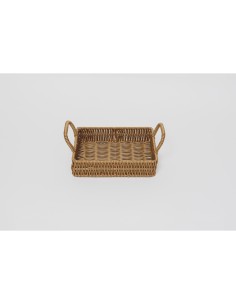 Magnifique Maison-Vassoio in polyrattan cm 20x15x10H nocciola