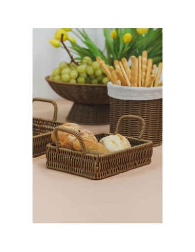 Magnifique Maison-Vassoio in polyrattan cm 20x15x10H nocciola