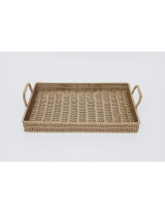 Magnifique Maison-Vassoio in polyrattan cm 40x40 sabbia