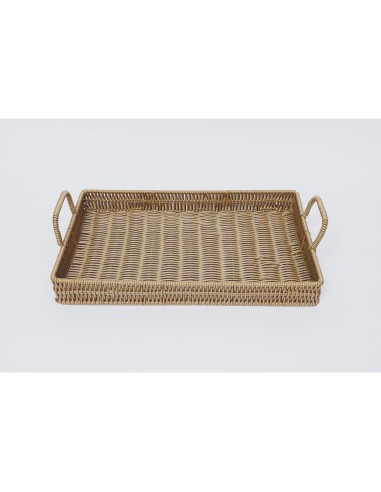 Magnifique Maison-Vassoio in polyrattan cm 40x40 sabbia