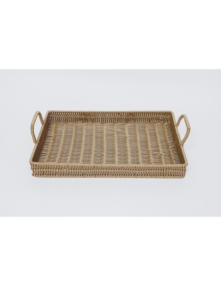 Magnifique Maison-Vassoio in polyrattan cm 40x40 sabbia