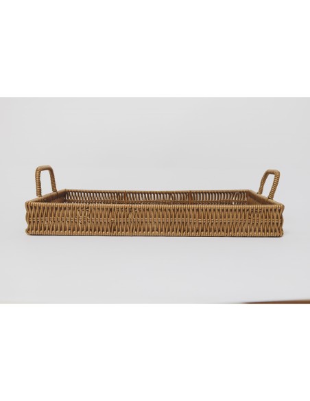 Magnifique Maison-Vassoio in polyrattan cm 40x40 sabbia