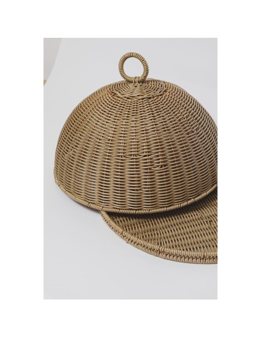 Magnifique Maison-Vassoio in polyrattan con campana Ø 35 cm sabbia