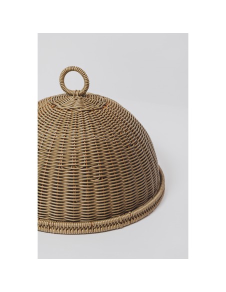 Magnifique Maison-Vassoio in polyrattan con campana Ø 35 cm sabbia