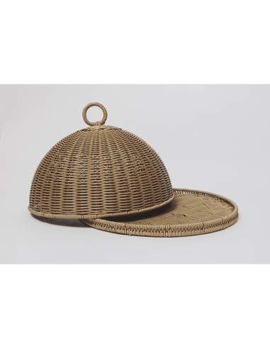 Magnifique Maison-Vassoio in polyrattan con campana Ø 35 cm sabbia
