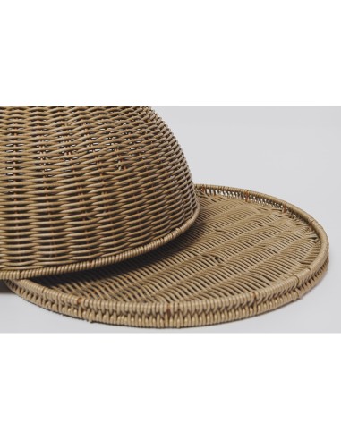 Magnifique Maison-Vassoio in polyrattan con campana Ø 35 cm sabbia