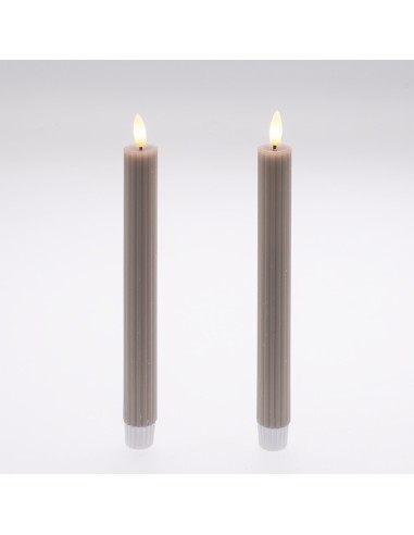 Set 2 candele tortoraØ 2,3 - H 23cm con telecomando
